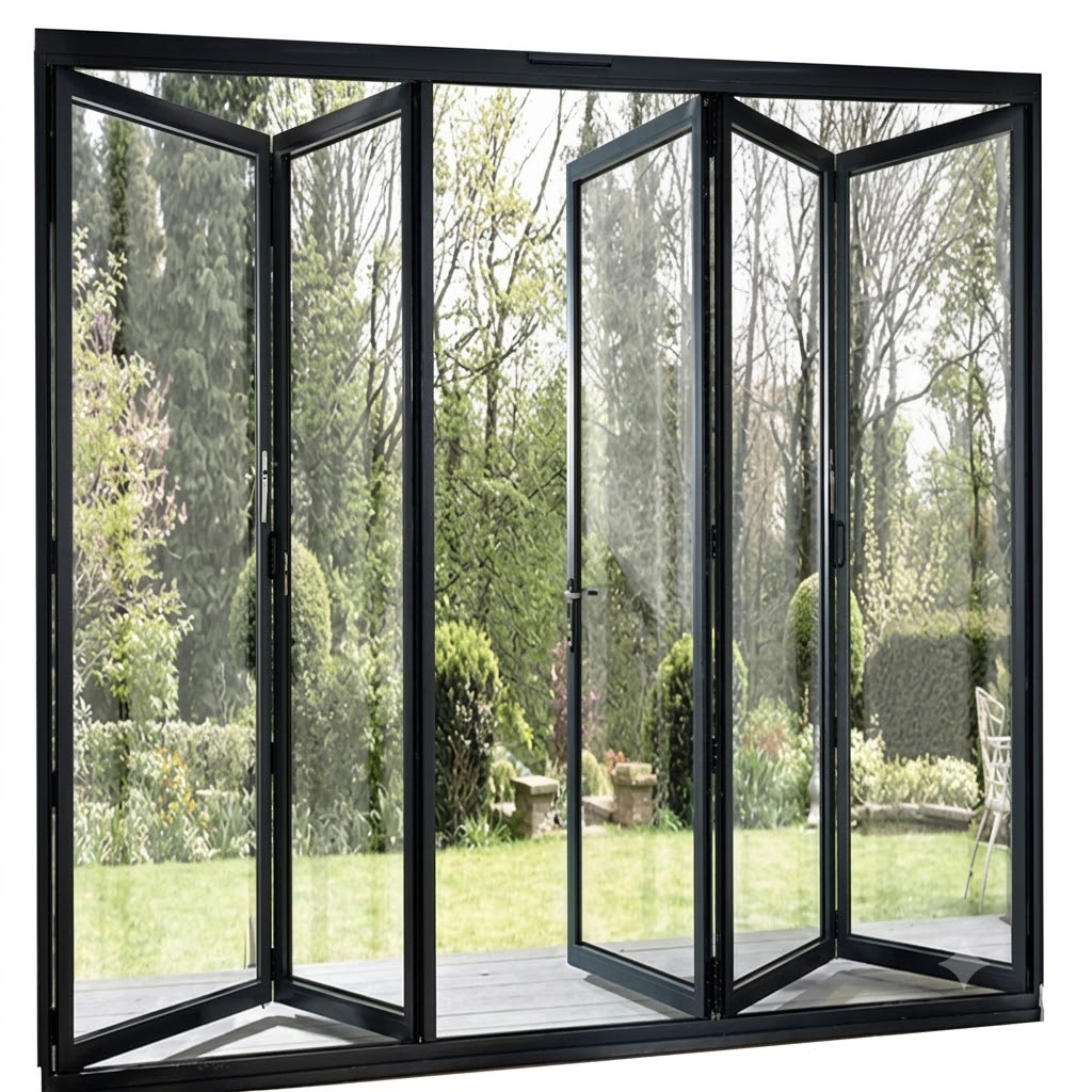  Bi-fold sliding glass door by Anjali Glass, top sliding & folding door manufacturers in Pune